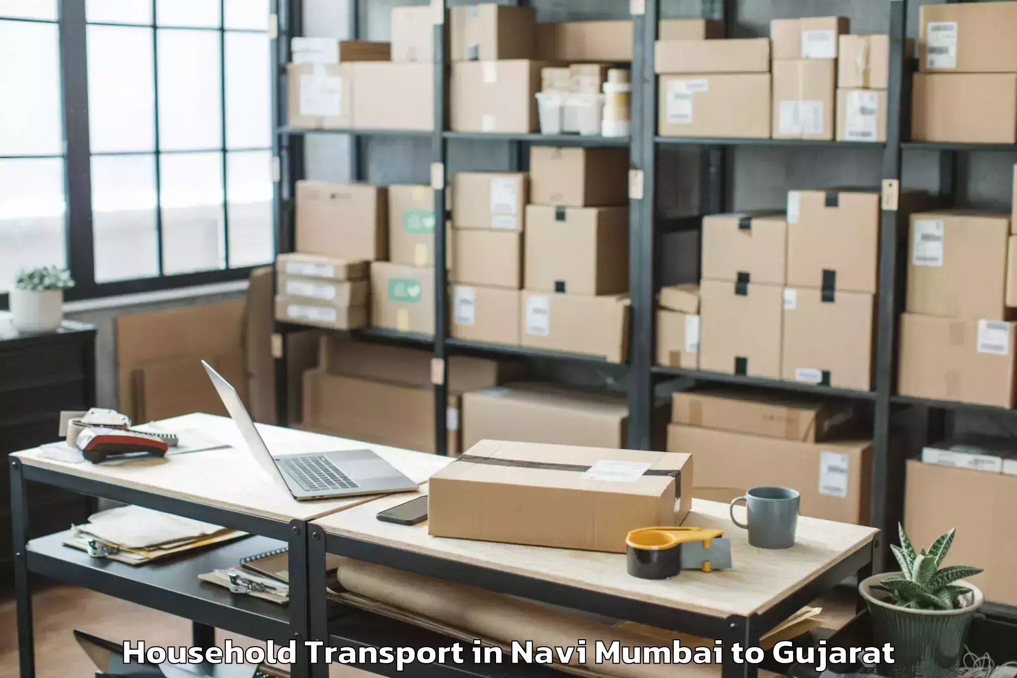 Reliable Navi Mumbai to Khambhat Household Transport